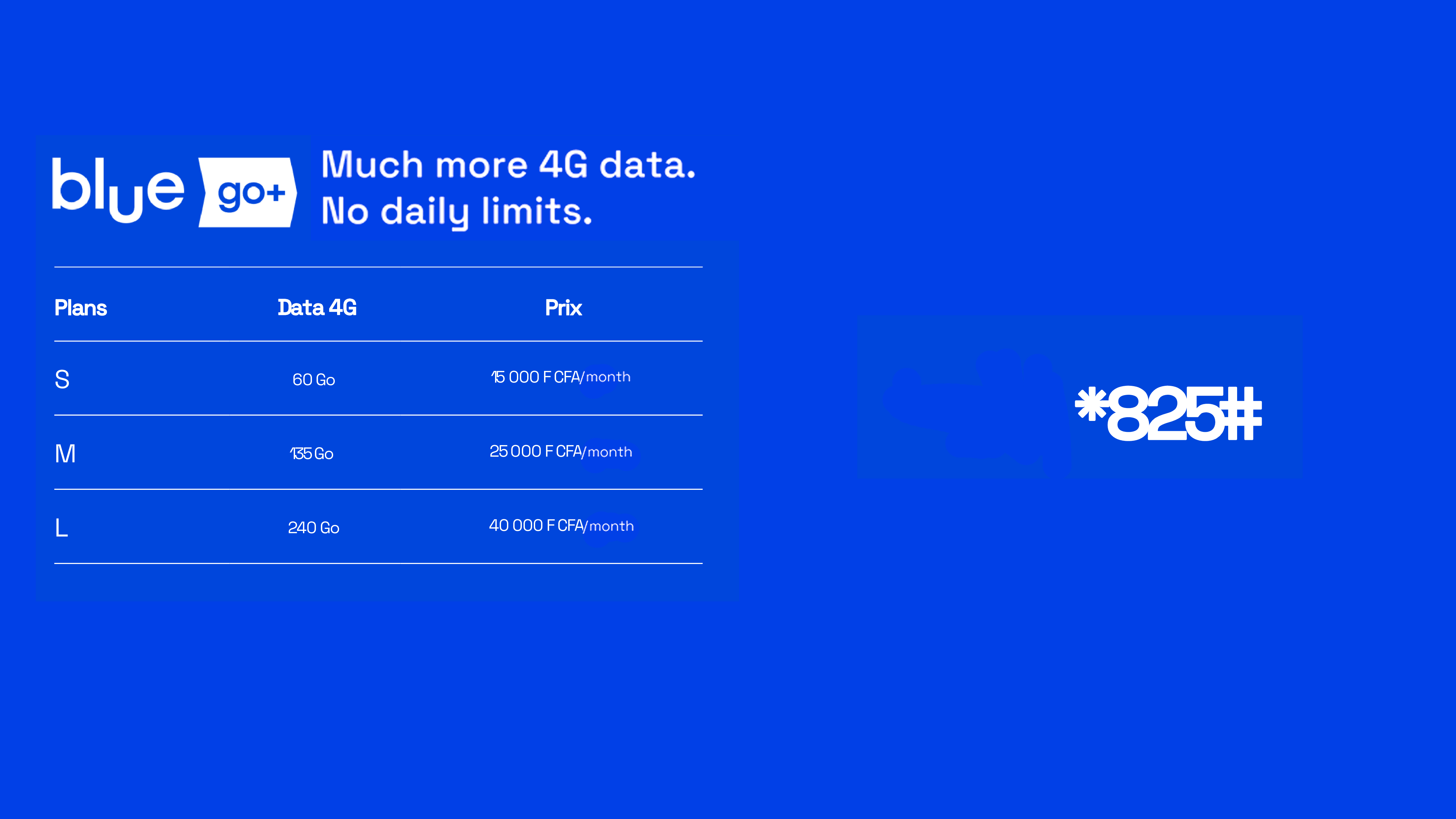 Blue GO+ – Monthly Data bundles (no daily limit)